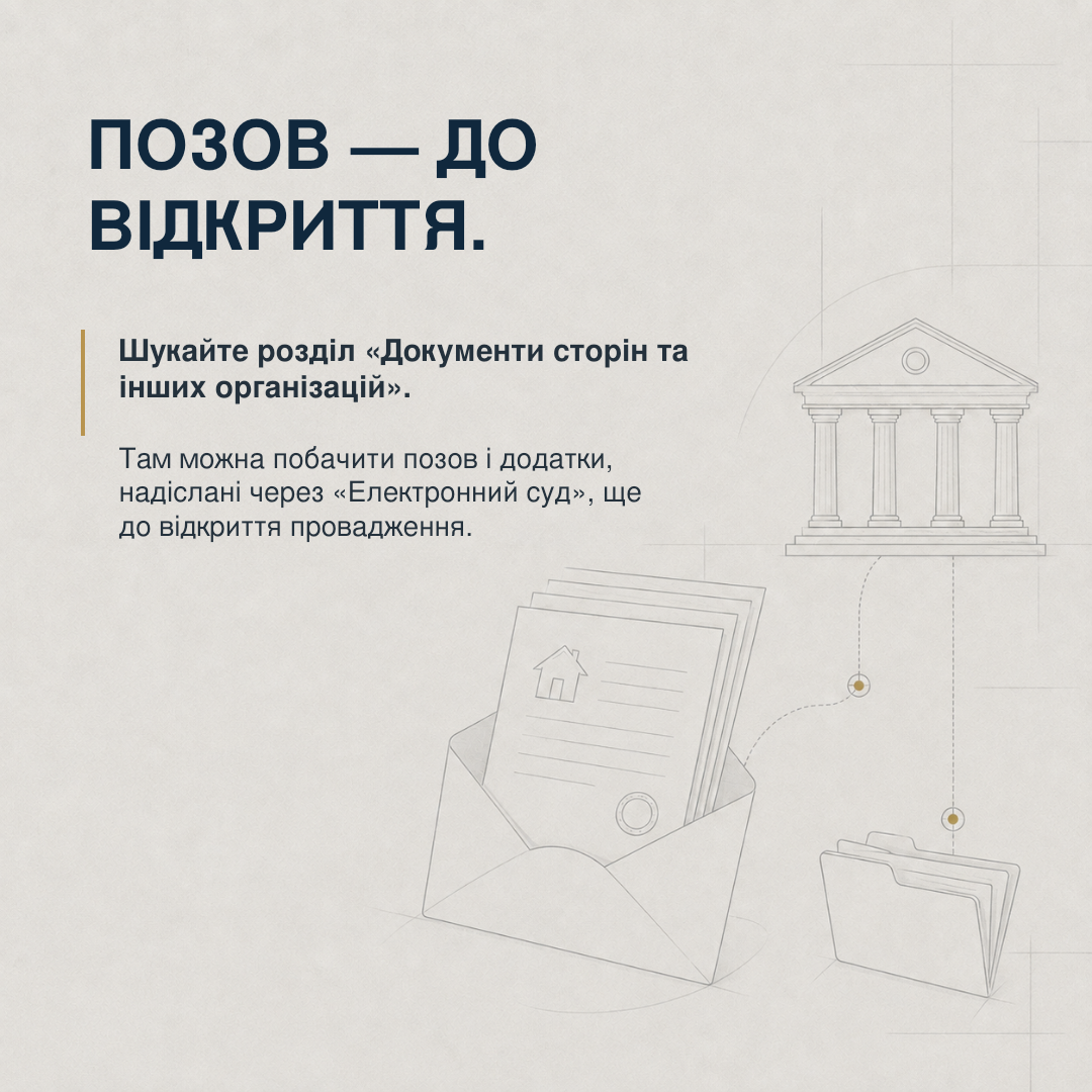 Де знайти позов до відкриття провадження у справі