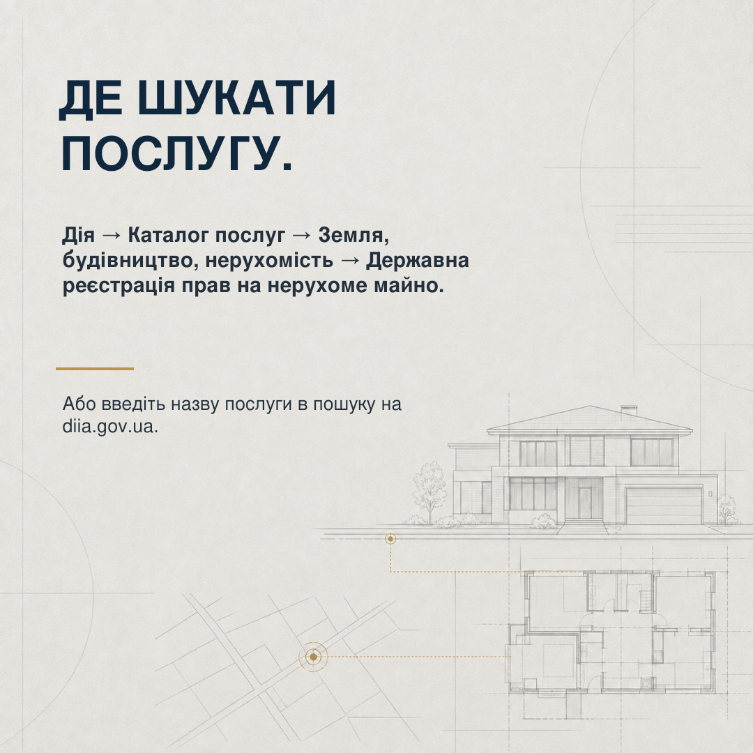 Де знайти послугу державної реєстрації прав на нерухоме майно в Дії