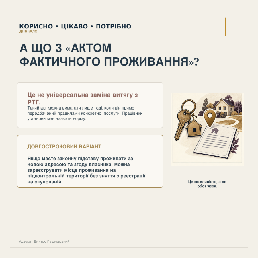 Чому акт фактичного проживання не завжди замінює витяг із реєстру територіальної громади